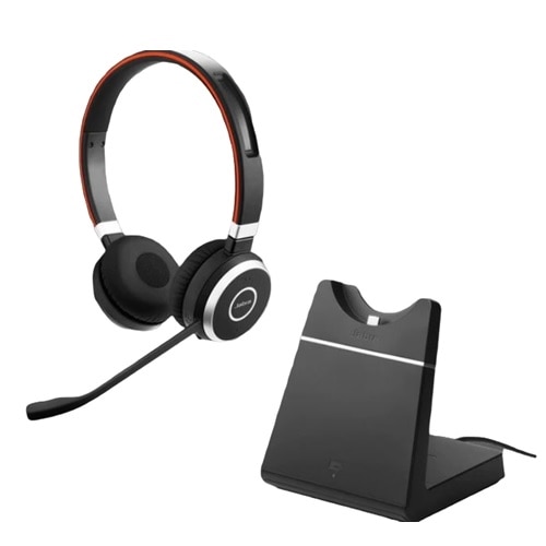 Jabra Evolve 65 SE MS Stereo - Headset - on-ear - Bluetooth - wireless - USB - with charging stand - Certified for Microsoft Teams - for Jabra Evolve; LINK 380a MS 1
