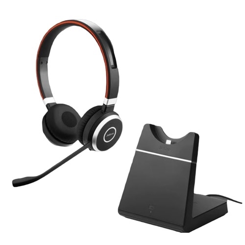 Jabra Evolve 65 SE UC Stereo - Headset - on-ear - Bluetooth - wireless - USB - with charging stand - Optimised for UC - for Jabra Evolve; LINK 380a MS 1