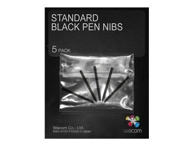 Wacom Standard Pen Nibs - Digital pen nib - black (pack of 5) - for Intuos4 Large, Medium, Small, Wireless, X-Large 1