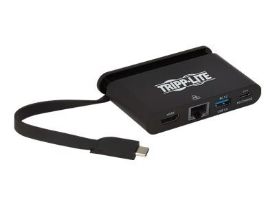 Tripp Lite USB C Docking Station Adapter Converter 4K w/ HDMI Gigabit Ethernet USB-A Hub & PD Charging Thunderbolt 3 ... 1