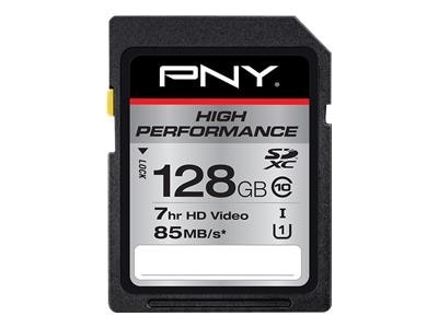 PNY High Performance - Flash memory card - 128 GB - UHS-I U1 / Class10 - SDXC UHS-I 1