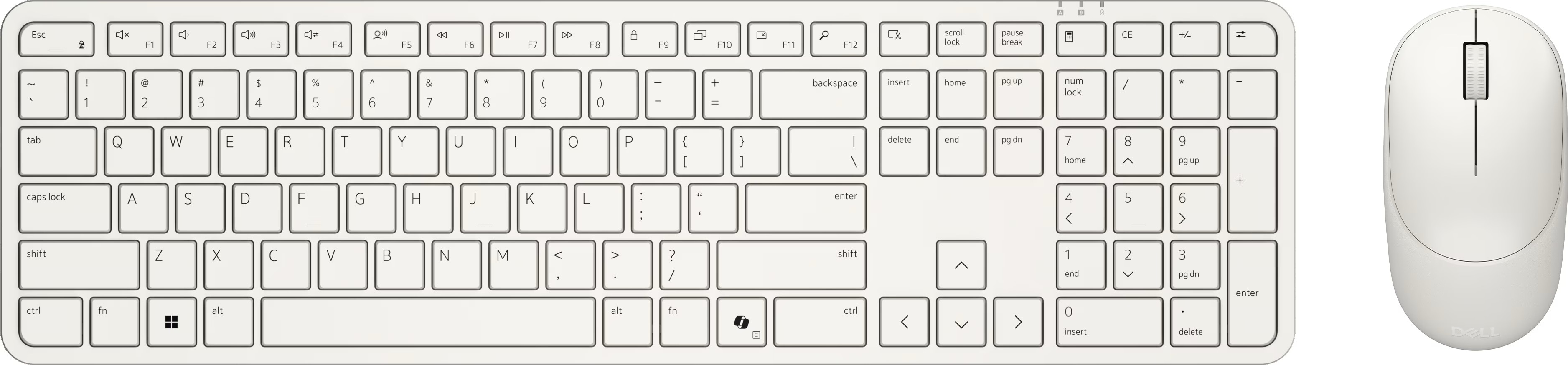 Dell Pro 5 Keyboard and Mouse - KM526 - Light Ash (Off White)