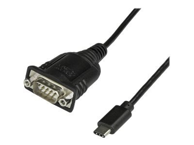 StarTech.com USB-C to Serial Adapter with COM Retention - USB / serial cable - DB-9 (M) to USB-C (M) - 40 cm - black 1