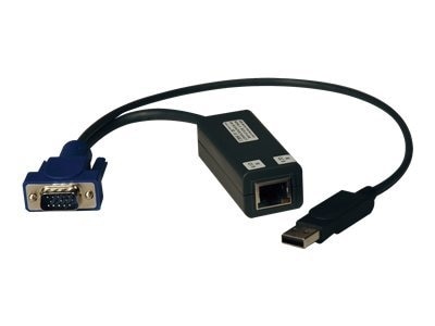 Tripp Lite USB Single Server Interface Unit Virtual Media KVM Switch HD15 USB RJ45 TAA - KVM extender - up to 30 m 1