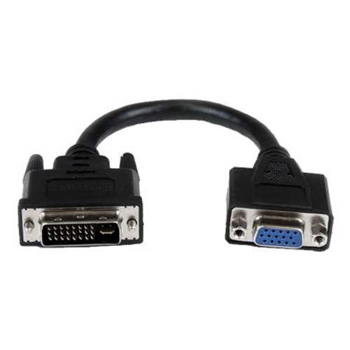 StarTech.com 8in DVI to VGA Cable Adapter - DVI-I Male to VGA Female Dongle Adapter (DVIVGAMF8IN) - VGA adapter - 20 cm 1