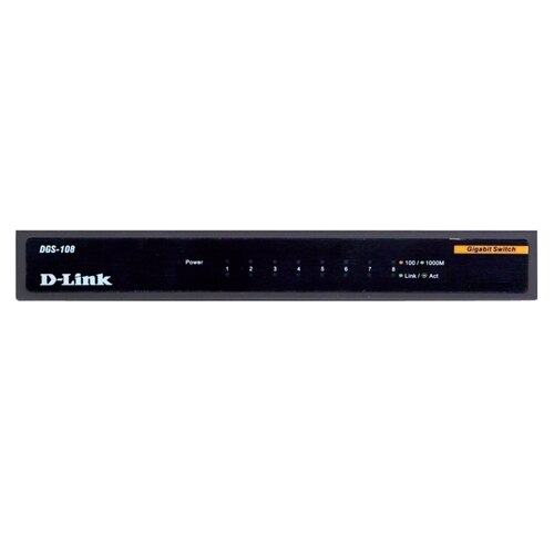 8-port D-Link DGS 108 - Switch - 8 x 10/100/1000 - desktop 1