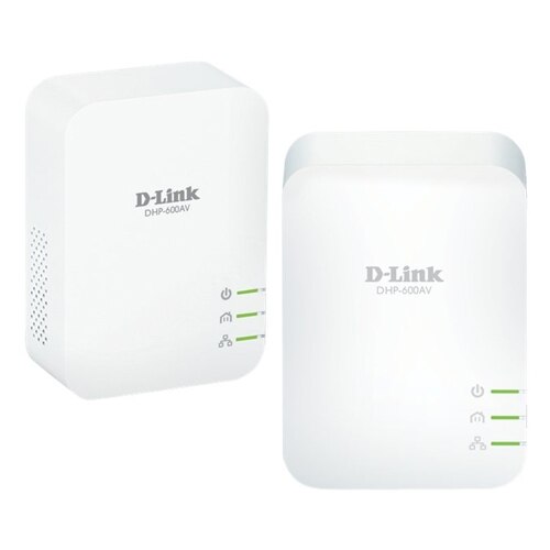 D-Link PowerLine AV2 600 Gigabit Starter Kit DHP-601AV - Bridge - GigE, HomePlug AV (HPAV) - wall-pluggable (pack of 2) 1