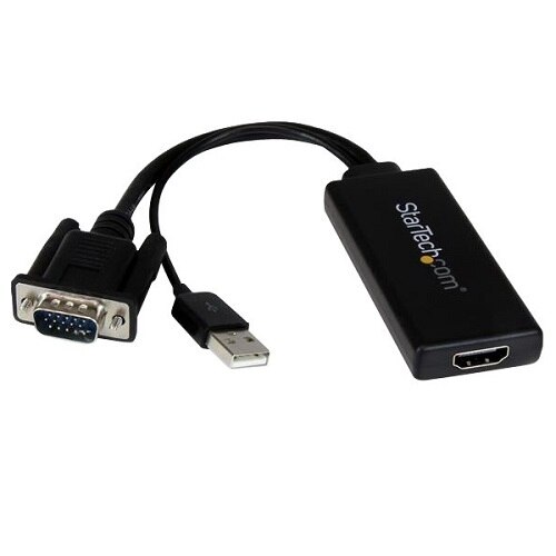 StarTech.com VGA to HDMI Adapter with USB Audio & Power - Portable VGA to HDMI Converter - 1080p - video interface co... 1