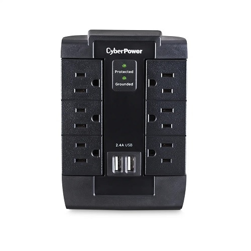 CyberPower Professional Series CSP600WSU - Surge protector - AC 125 V - output connectors: 6 - black 1