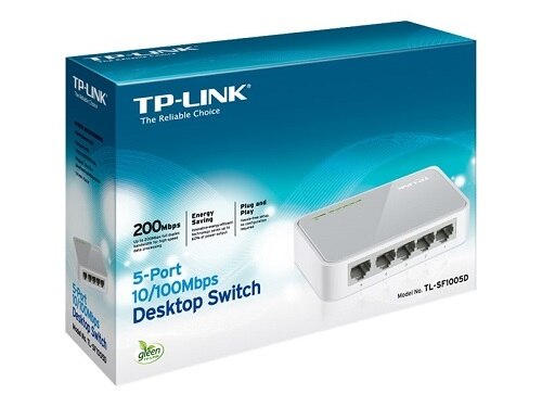 5-port TP-Link TL-SF1005D 5-Port 10/100Mbps Desktop Switch - Switch - 5 x 10/100 - desktop 1