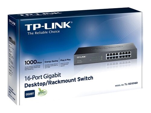 16-port TP-Link TL-SG1016D 16-Port Gigabit Switch - Switch - unmanaged - 16 x 10/100/1000 - desktop 1