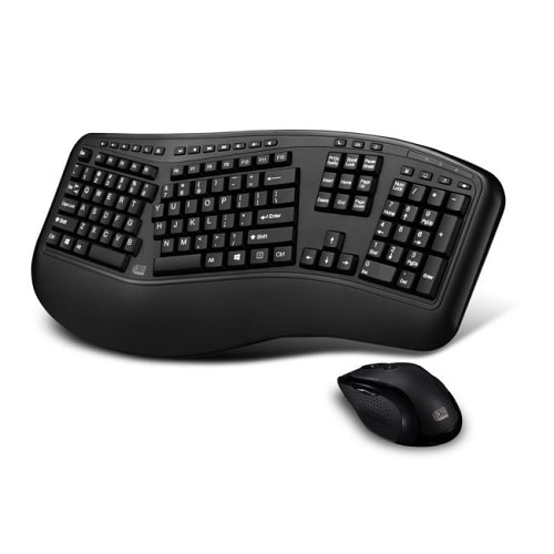 Adesso Tru-Form Media 1500 - Keyboard and mouse set - wireless - 2.4 GHz - US - black 1