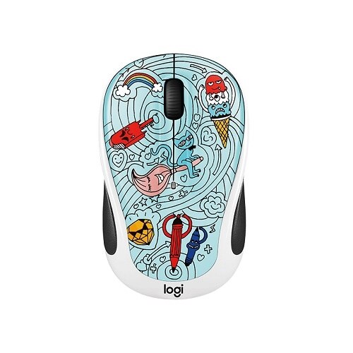Logitech Doodle Collection M325c - Mouse - wireless - 2.4 GHz - USB wireless receiver - Bae-Bee-Blue 1