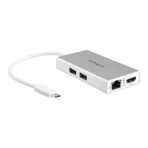 StarTech.com USB C Multiport Adapter - Aluminum - Power Delivery (USB PD) - USB C to Gigabit Ethernet / 4K HDMI / USB... 1