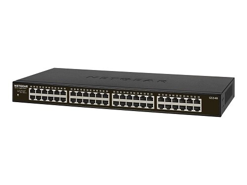 48-port NETGEAR GS348 - Switch - unmanaged - 48 x 10/100/1000 - desktop, rack-mountable - AC 110/240 V 1