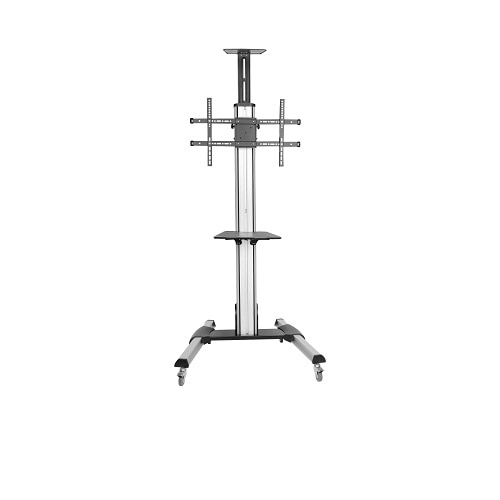 StarTech.com Heavy Duty Rolling Portable TV Cart Stand with Wheels - 32 to 75 inch - plastic, aluminium, steel - black, silver 1