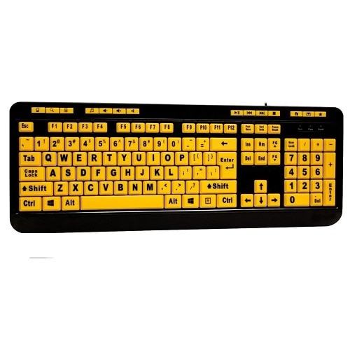 Adesso Luminous AKB-132UY - Keyboard - USB - black, yellow 1