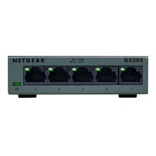 NETGEAR GS305 - Essentials Edition - switch - unmanaged - 5 x 10/100/1000 - desktop, wall-mountable 1