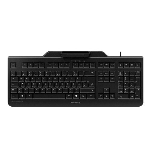 CHERRY SECURE BOARD 1.0 - keyboard - with NFC, Smart Card reader (CCID) - US English with EURO symbol - black 1