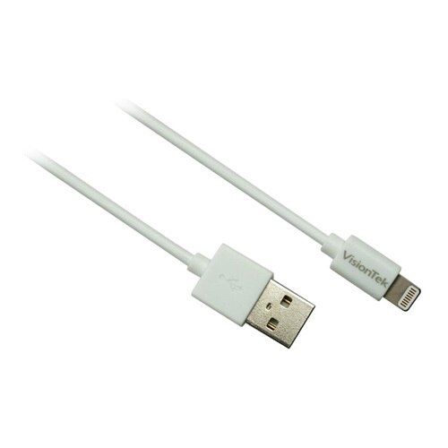 VisionTek - Lightning cable - Lightning (M) to USB (M) - 2 m - white - for Apple iPad/iPhone/iPod (Lightning) 1
