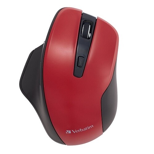 Verbatim Silent Ergonomic Wireless Blue LED Mouse - mouse - 2.4 GHz - red 1