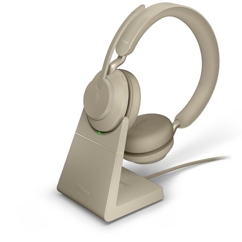Jabra Evolve2 65 MS Stereo - Headset - on-ear - Bluetooth - wireless - USB-A - noise isolating - beige 1