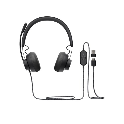 Logitech Zone Wired - Headset - on-ear - wired - active noise cancelling - USB-C - graphite 1