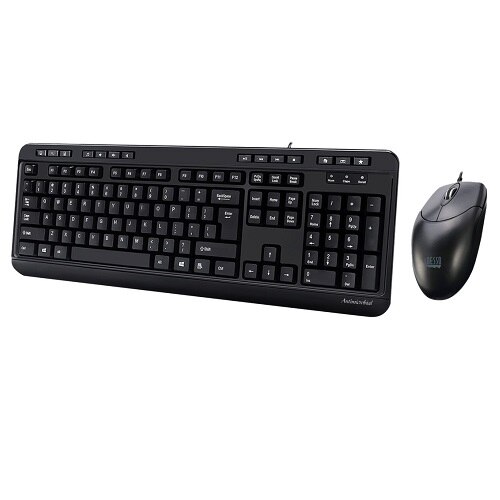 Adesso AKB-132CB Antimicrobial Multimedia - Keyboard and mouse set - USB - US 1