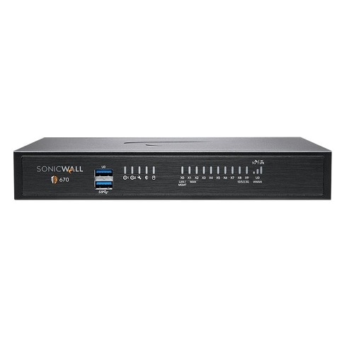 SonicWall TZ670 - Advanced Edition - security appliance - with 1 year TotalSecure - 10 GigE - desktop 1