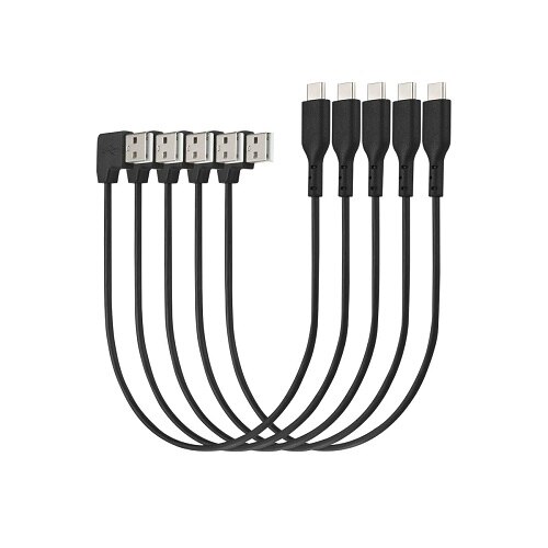 Kensington Charge & Sync USB-C Cable (5-pack) - USB cable - USB (M) angled to USB-C (M) straight - USB 2.0 - 20 V - 3 A - 32.7 cm - black (pack of 5) 1