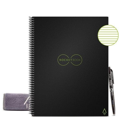 Rocketbook Core Smart Reusable Notebook, Dot-Grid, 32 Pages, 8.5" x 11", Infinity Black 1