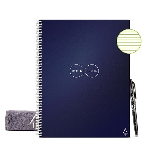 Rocketbook Core Smart Reusable Notebook, Dot-Grid, 32 Pages, 8.5" x 11", Midnight Blue 1