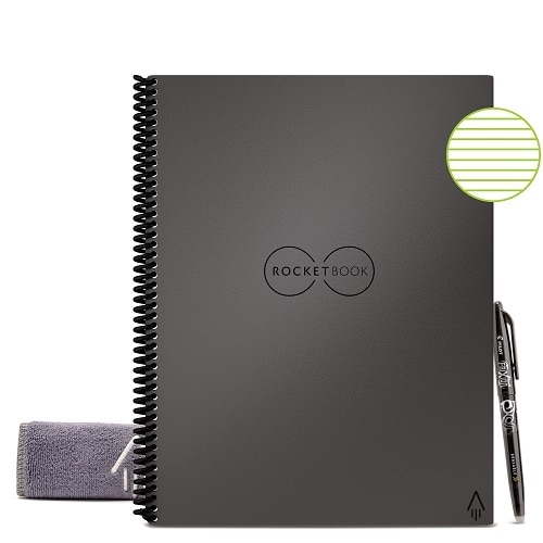 Rocketbook Core Smart Reusable Notebook, Dot-Grid, 32 Pages, 8.5" x 11", Deep Space Gray 1