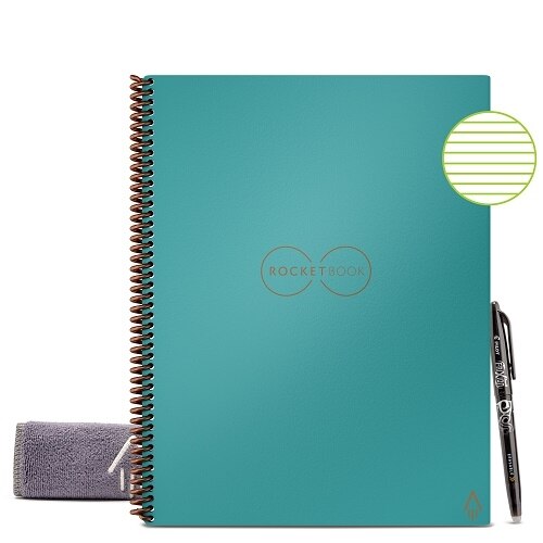 Rocketbook Core Smart Reusable Notebook, Dot-Grid, 32 Pages, 8.5" x 11", Neptune Teal 1