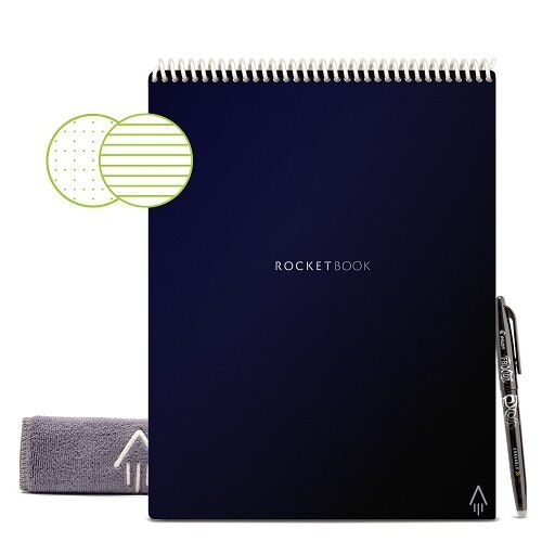Rocketbook Flip Smart Reusable Notepad, Dot-Grid and Lined, 32 Pages, 8 ...