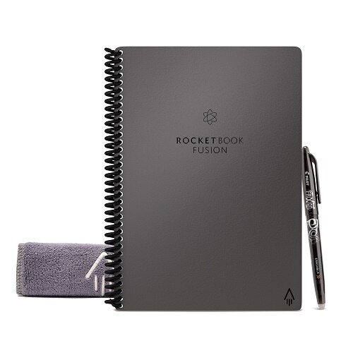 Rocketbook Fusion Smart Reusable Notebook, 7 Page Styles, 42 Pages, 6" x 8.8", Deep Space Gray 1