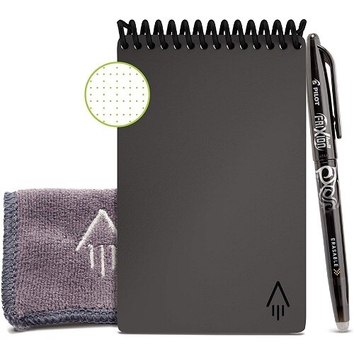 Rocketbook Mini Smart Reusable Notepad, Dot-Grid, 48 Pages, 3.5" x 5.5", Deep Space Gray 1