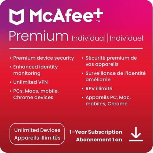 Download McAfee Plus Premium Individual Unlimited Devices 1Yr Subscription 1