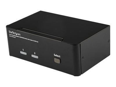2-port StarTech.com Commutateur KVM 2 ports DisplayPort, USB et audio - Switch KVM - 2560 x 1600 - commutateur écran-... 1