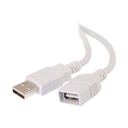 C2G - USB 2.0 A (Male) to USB 2.0 A (Female) Extension Cable - White - 3m 1