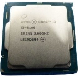 Intel Core i3 8100 3.6GHz, 6M Cache, 4C/4T, no turbo (65W) 1