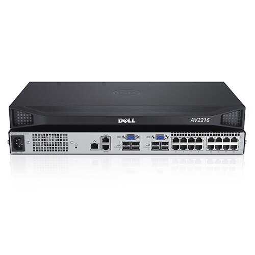 Dell DAV2216-G01 16-port analog, upgradeable to digital KVM switch with two local users, single power supply 1