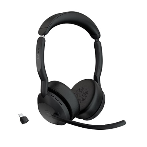 Jabra Evolve2 55 MS Stereo - Headset - on-ear - Bluetooth - wireless - ANC - USB-C - black 1