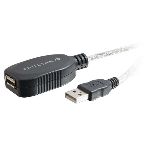 C2G - USB 2.0 A (Male) to USB 2.0 A (Female) Extension Cable - Black - 12m 1