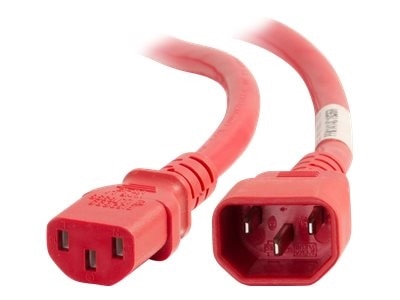 C2G 6ft 18AWG Power Cord (IEC320C14 to IEC320C13) -Red - power cable - TAA Compliant - 0.7 in 1