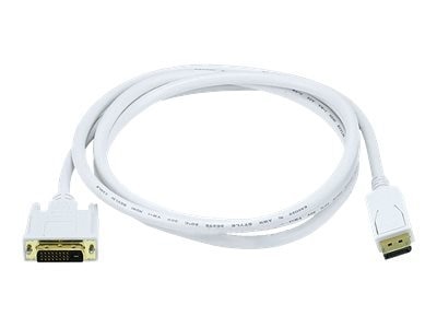 Monoprice - Adapter cable - DisplayPort (M) to DVI-D (M) - 6 ft - thumbscrews - white 1