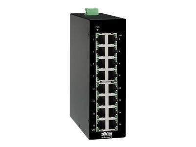 Tripp Lite Unmanaged Industrial Gigabit Ethernet Switch 16-Port - 10/100/1000 Mbps, DIN Mount - Switch - unmanaged - 16 x 10/100/1000 - DIN rail mountable - DC power - TAA Compliant 1