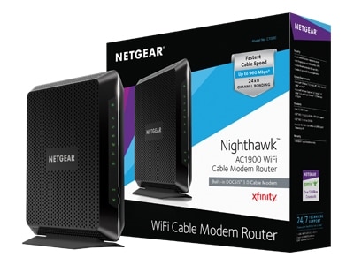 Elk jaar twaalf vod NETGEAR - Nighthawk Dual-Band AC1900 Router with 24 x 8 DOCSIS 3.0 Cable  Modem - Black | Dell USA