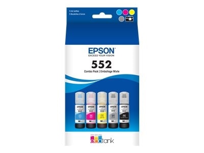 Epson 552 Multi-pack - 5-pack - 70 ml - High Capacity - dye-based cyan, yellow, magenta, photo black, gray - original - ink refill - for EcoTank ET-8500, ET-8550 1