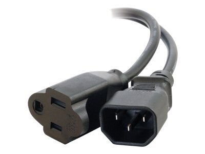 2x 1ft IEC 320 C14 Male Plug to NEMA 5-15R 3 Prong Female PC Power Adapter Cable 